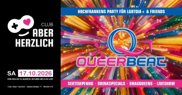 Queerbeat – Hochfrankens Party für LGBTQIA+ & Friends – Sektempfang, Dragqueens & Show